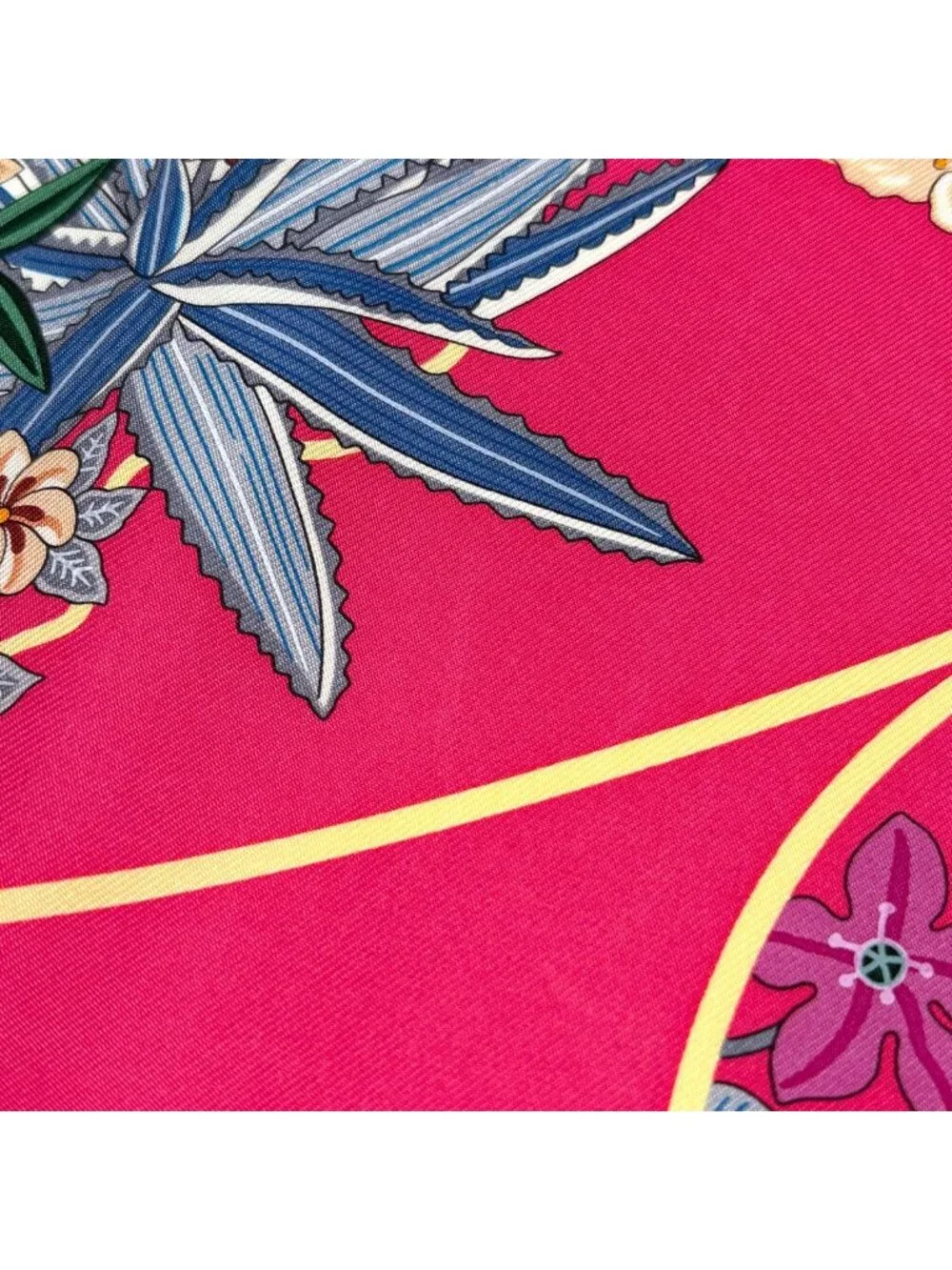 Hermes Carre 90 Planifleurs Scarf Silk Pink Multicolor